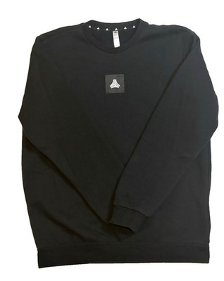 Adidas Tan SWT Crew Sweatshirt Black Mens Large DY5823 Cotton Blend Pullover