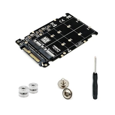 M.2 NVME SSD Key M + NGFF SATA SSD Key B to U.2 SFF-8639 Adapter Card Module
