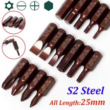 25mm Impact Drill Driver Screwdriver S2 Steel Bit Torx Phillips Slotted Hex Bits