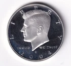 2004 S SILVER PROOF KENNEDY HALF DOLLAR  FROM SILVER PROOF SET #436