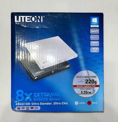 Lite-On eBAU108-11 8x External USB 2.0 DVD/CD Writer USB-Powered Black