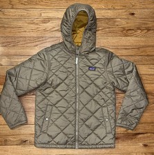 Patagonia BOYS' DIAMOND QUILT HOODY Jacket Gold Size XL 14 