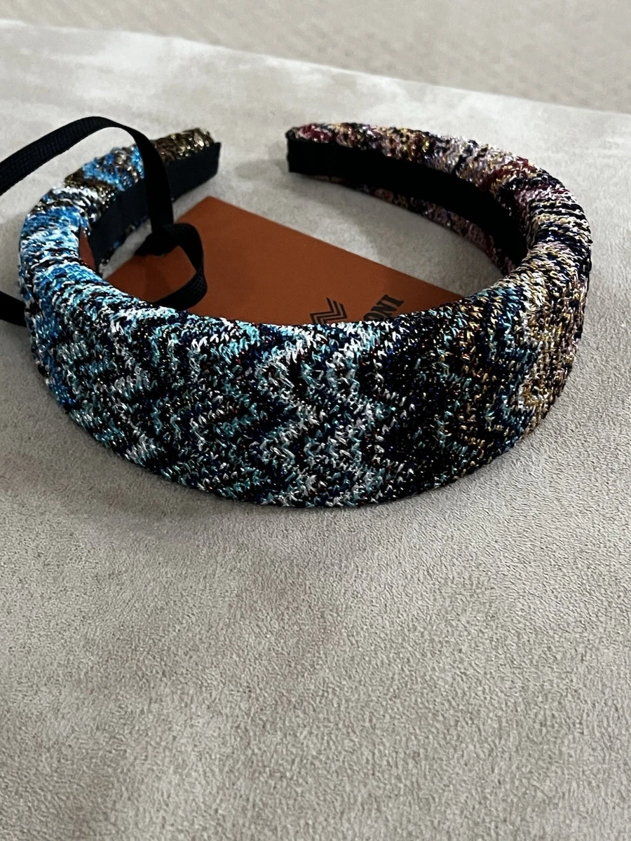 Missoni Metallic Black and Silver Textured Headband Missoni Sequin-Embellished Crochet-Knit Headband In Black  main image 3