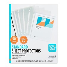 Standard Sheet Protectors 50 Pack for 8.5 x 11 Paper Top Loading Page Protectors