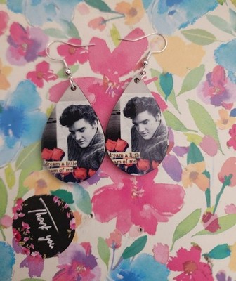 Elvis Wooden Teardrop Earring w/ Hypoallergenic Hooks