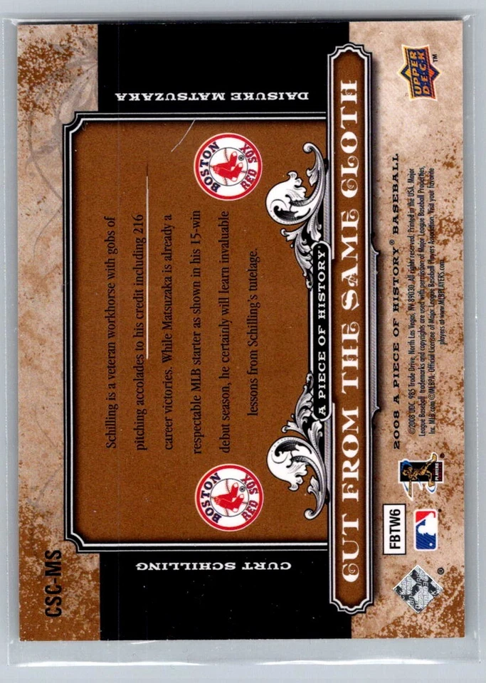 UD Piece of History 2008 cortado del mismo paño chelín y Matsuzaka/799 Foto 2 de 2