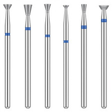 6Pcs Cuticle Clean Nail Drill Bit Set, 3/32" Russian Diamond Nail File Bits, Pro