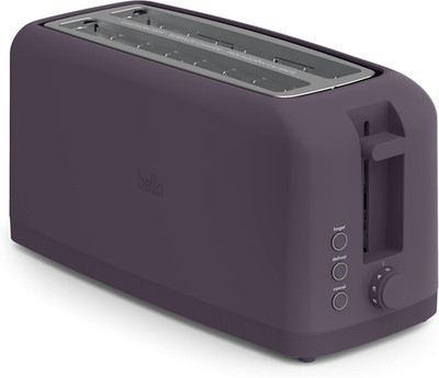 bella 4 Slice Slim Toaster Long Slot Bagel Toaster 6-Setting Plum