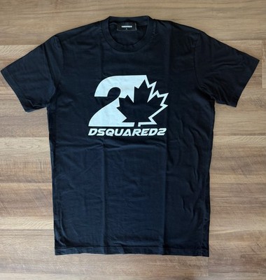 DSQUARED2 Bold Maple Logo Cool Fit T-Shirt Black Men's L S74GD1157