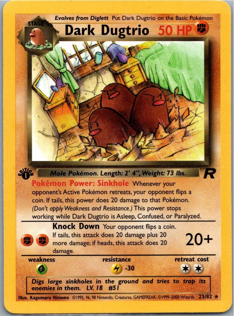 Pokemon Dark Dugtrio 1st Edition Team Rocket 23/82 NM