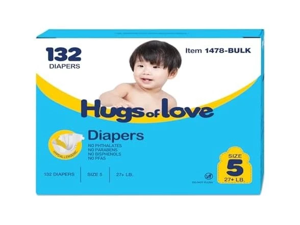 Dynarex Hugs-of-Love Diapers Sz5 132ct