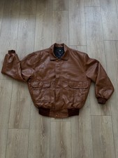 Vintage Made in Italy Brown Leather Bomber Ja...