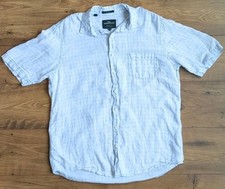 Rodd And Gunn Mens Sz M 100 Linen Checkered Short Sleeve Button Shirt