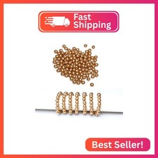 300pcs 10mm Gold Wood Beads Round Ball Wooden Loose Beads for Necklace Bracelet