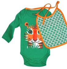 Coq En Páte Coffret Cadeau Body Tigre Bio et Bavoir Dribble - 6 & 12 Mois 