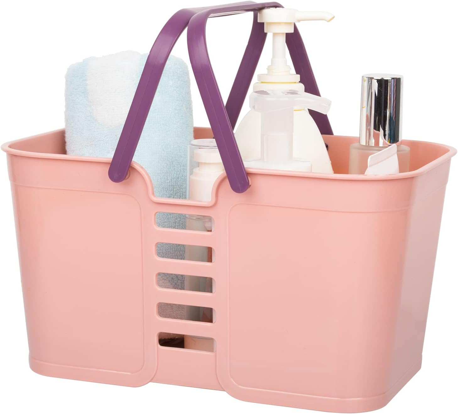 Plastic Storage Baskets with Handles, Storage Bin Shower Caddy Organizer for Bat-image