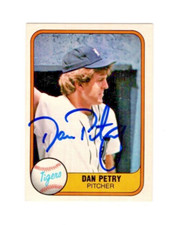 Dan Petry autographed signed 1981 Fleer baseball card 1984 WSC DETROIT TIGERS!