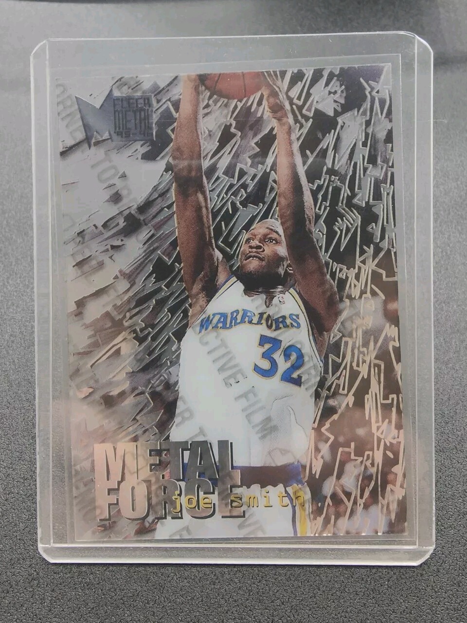 1995-96 Fleer Metal #13 Joe Smith Warriors Metal Force RC Acetate Insert W/Peel