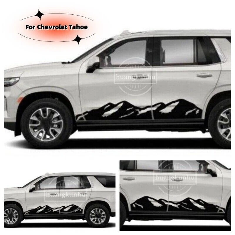 Kit de calcomanías gráficas de vinilo negras para auto de carreras deportivo Chevrolet Tahoe 2015-2023 Foto 2 de 4