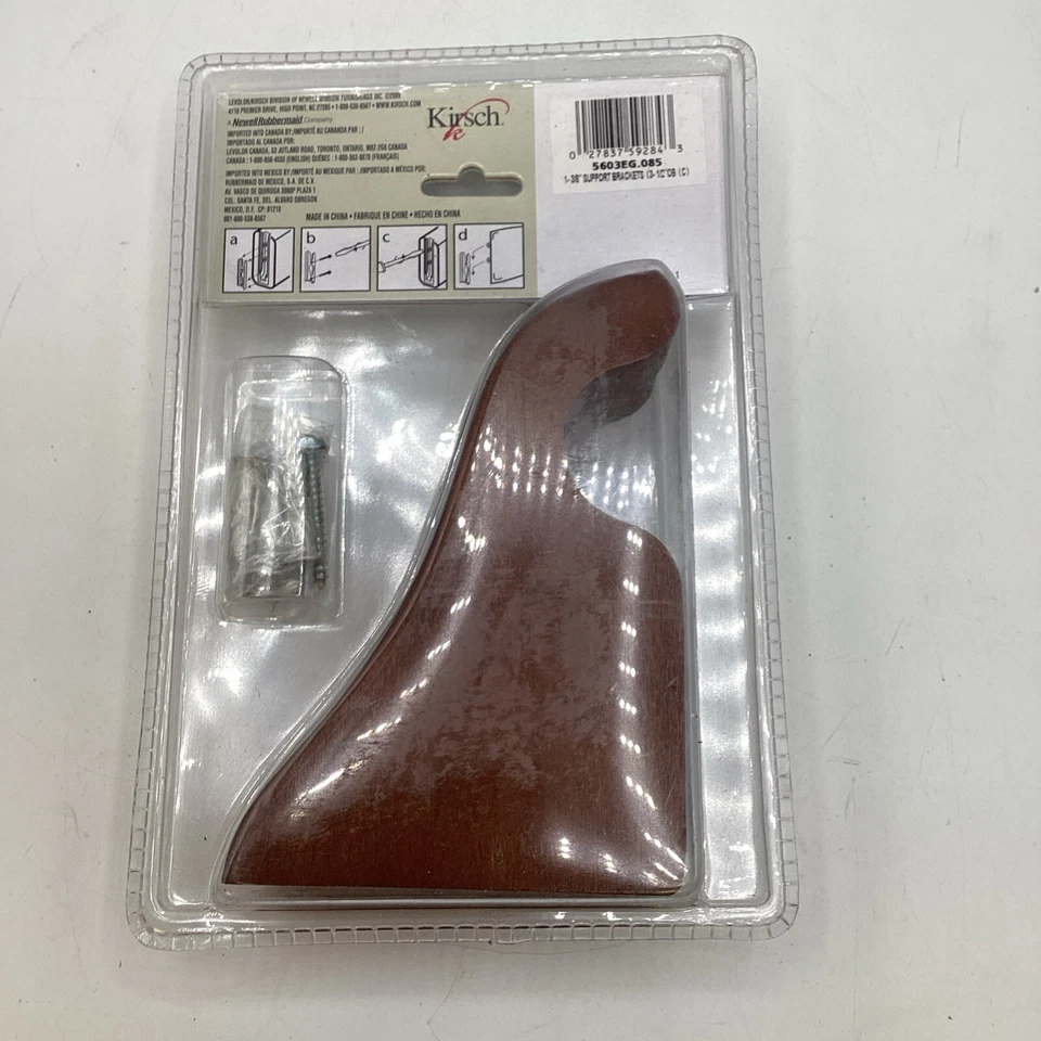 Conjunto de 2 suportes de haste de cortina de madeira maciça mogno Kirsch serve para 1-1/8ª haste - Imagem 2 de 2