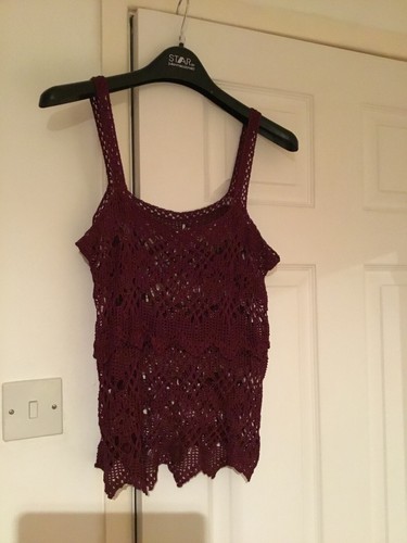 Crochet tank top purple (Plum) Size 12 - Picture 2 of 2