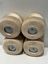 lot of 4 vintage DMC 50 tan crochet Superba - NEW old stock 325 yds 287 MET