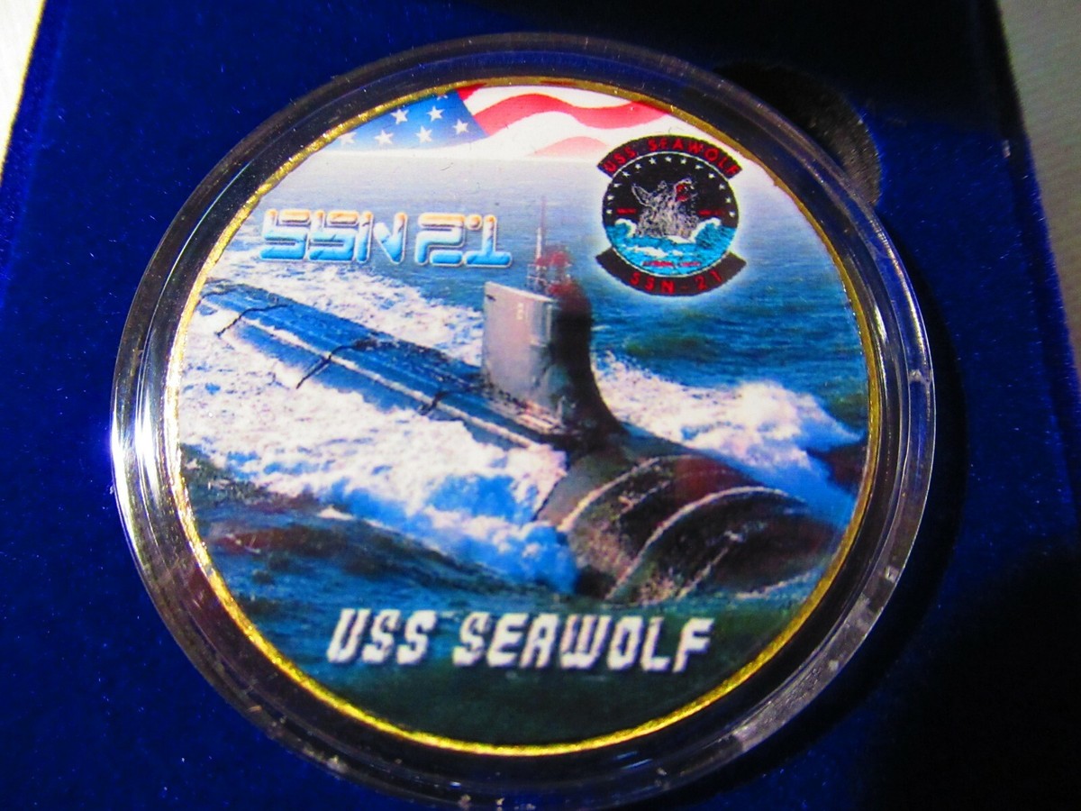 アメリカ海軍　原子力潜水艦　USS Seawolf チャレンジコイン US NAVY SUBMARINE- USS SEAWOLF / SSN-21 Challenge Coin w