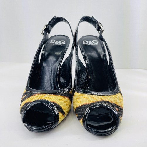 Dolce & Gabbana Womens Patent Leather SlingBack Peep Toe Heel COA SZ 37 IT US 7 - Picture 5 of 24