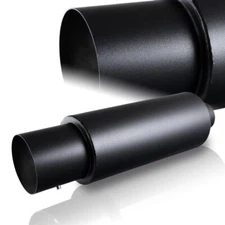 JDM 4" N1 FLAT TIP BLACK STAINLESS WELD ON EXHAUST MUFFLER 2.5" INLET W/SILENCER