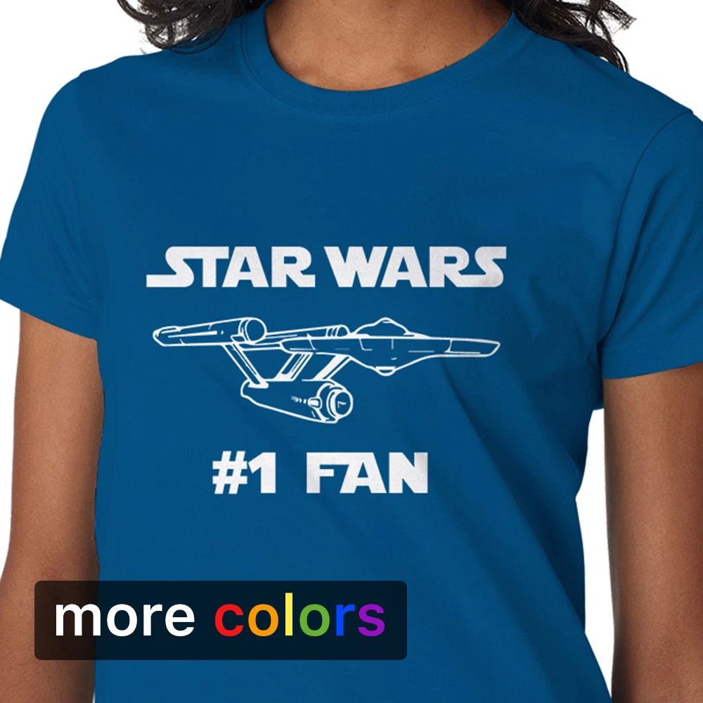 STAR WARS #1 FAN Womens T-shirt, Star Trek NCC-1701 Starship Enterprise Tee