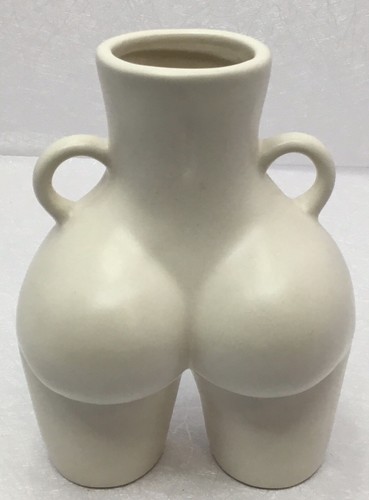 Lower Body Female Torso White Matte Glaze Ceramic 6 Inch Vase Jug - Picture 2 of 6