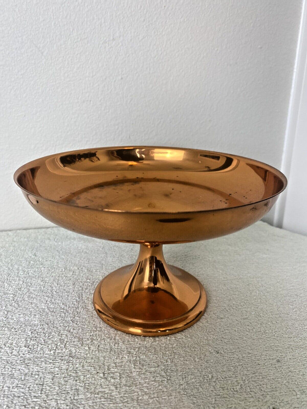 1970s Vintage Coppercraft Guild Copper Pedestal Bowl Candy Dish 7"D 4.5"H Retro
