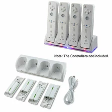 2/4 Rechargeable Batteries Pack+ Charger Dock For Nintendo Wii Remote Controller