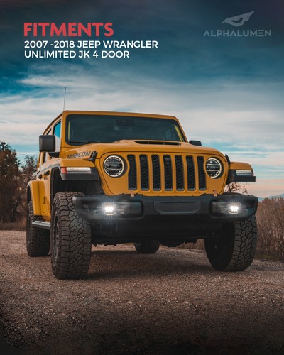 Par de luces antiniebla LED de 4 pulgadas luces de conducción de parachoques para Jeep Wrangler JK TJ JL JT - Imagen 3 de 7