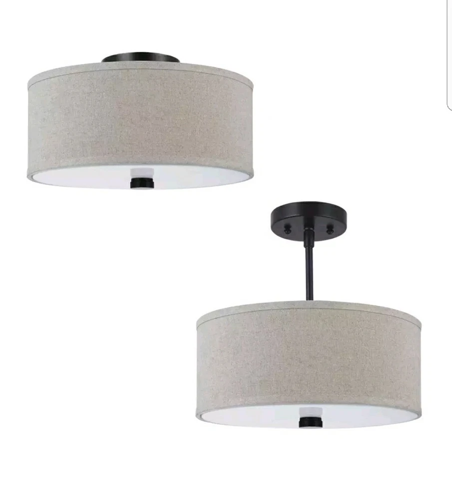 Iluminación Sea Gull 77262-710 Dayna luz de montaje semi empotrado quemada Sienna LED 2 luces Foto 2 de 4