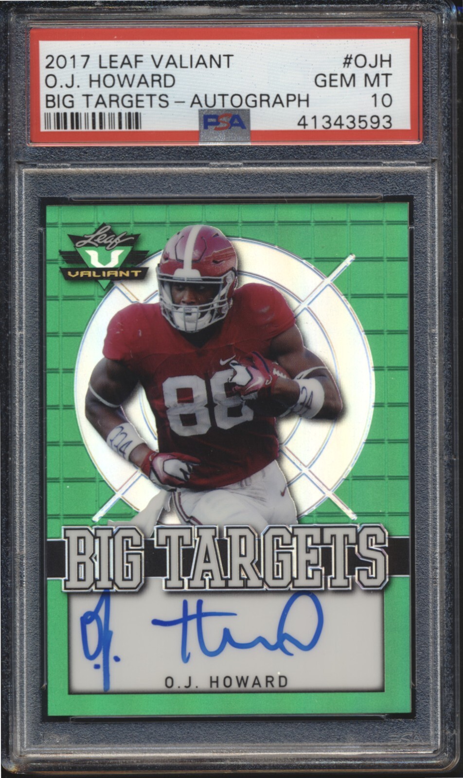 OJ Howard Leaf Valiant Big Targets #OJH Autograph