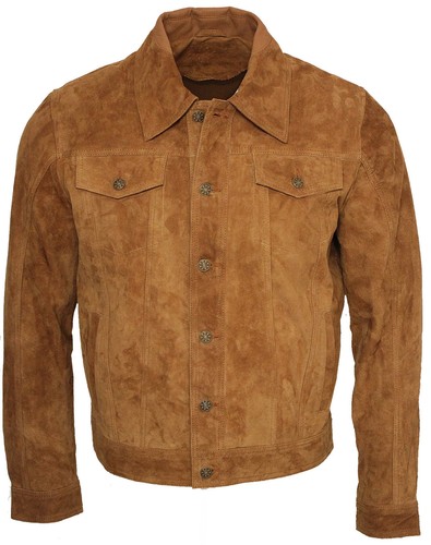 Men's Trucker Casual Tan Goat Suede 