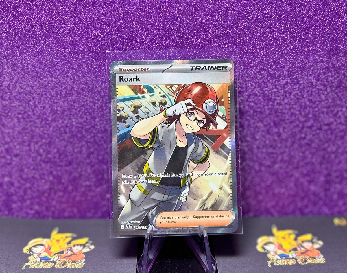 Pokemon Card Roark 242/182 Trainer Paradox Rift Full Art Near Mint #953 Pokemon Card Roark 242/182 Trainer Paradox Rift Full Art Near Mint #953
