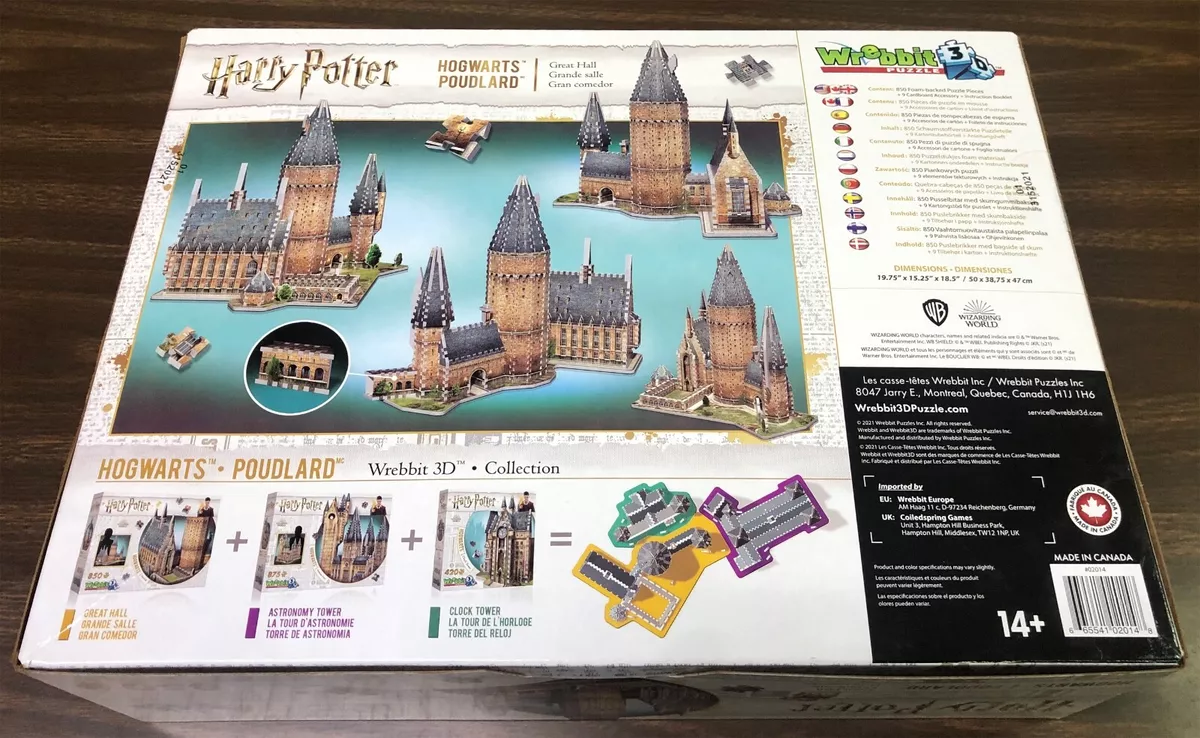 Wrebbit 3D - Harry Potter Hogwarts Great Hall 3D Jigsaw Puzzle - Factory  Sealed