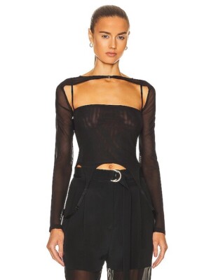 Miaou Phoenix Top In Black Size L.