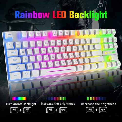 Kabellose Gaming-Tastatur, Maus und Matte, Regenbogen-LED-Hintergrundbeleuchtung - Bild 12 von 15