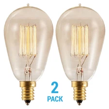 Pack 132510 25W ST15 Candelabra E12 Nostalgic Antique Filament Thread Bulb 120V