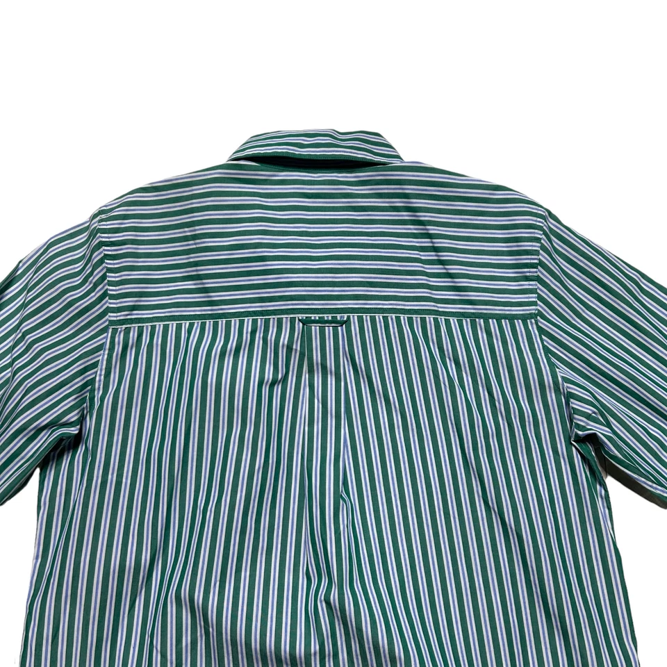 Ralph Lauren Chaps Shirt Mens Medium Green Striped Easy Care Button Up Casual - Image 4 of 4