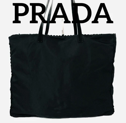 Rare! Beautiful item! Authentic PRADA tote bag, shoulder bag, ruffles, nylon