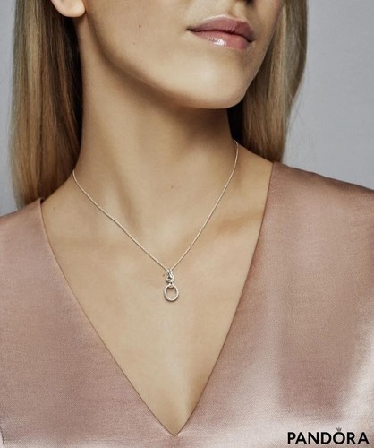New 100% Genuine Authentic Pandora Knotted Heart Pendant Necklace 398078CZ-60cm - Picture 6 of 7