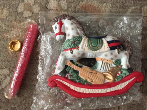 Giftco Rocking Horse Porcelain Candle Holder 6.5” with Candle New Unused In Box - Picture 5 of 8