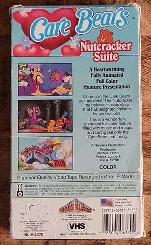 The Care Bears Nutcracker Suite VHS 1988 HTF Christmas Musical Video Tape - Foto 2 di 6