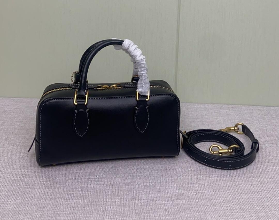 CY917黑 COACH Bowery Satchel 22 Shoulder Bag Black CY917 Outlet NEW