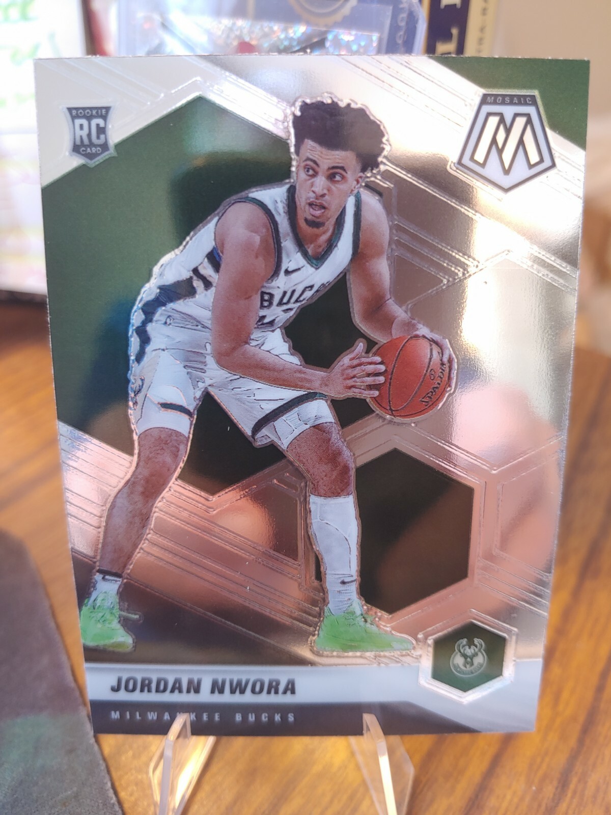 Jordan Nwora 2020-21 Panini Mosaic #219 Rookie Silver Milwaukee Bucks