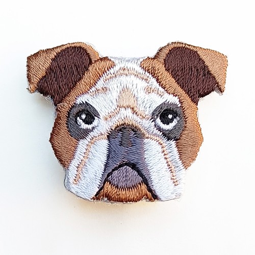 Brooch Pin Embroidery Jack Russell Terrier Bulldog Dog Children Light Weight - Picture 5 of 9